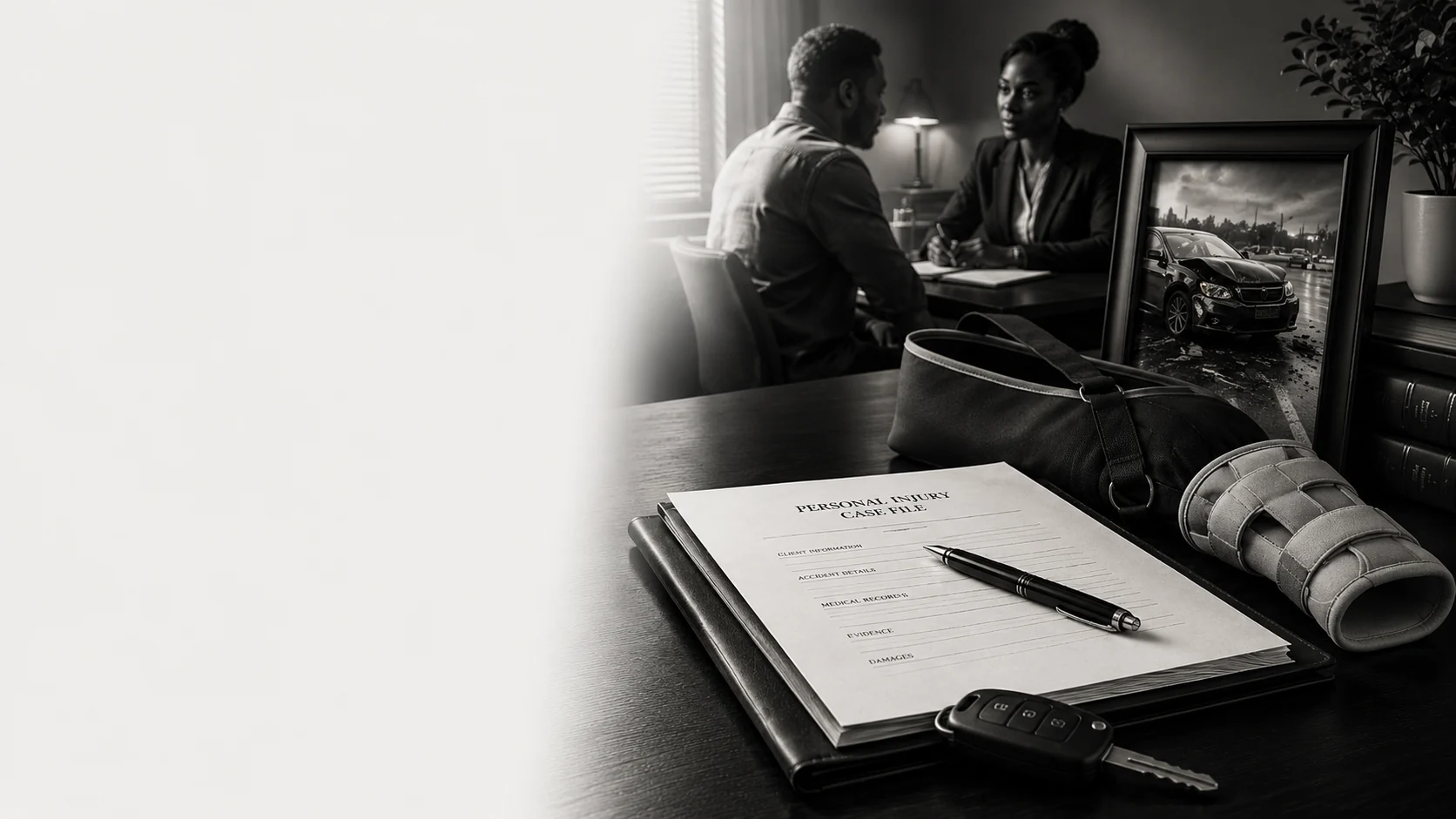 Illustrative consultation scene for personal injury services