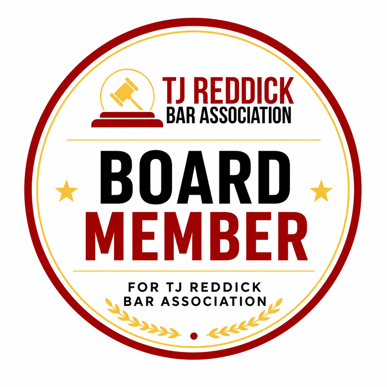 TJ Reddick Bar Association board member seal